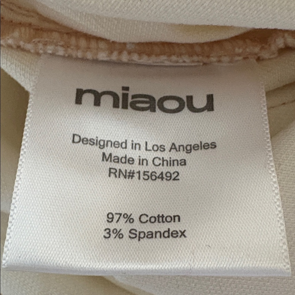 Miaou Cream Straight-Leg Pants - Picture 5 of 6
